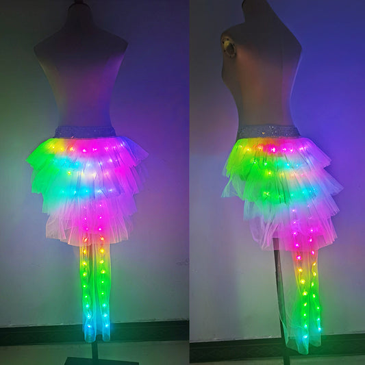 Fashion Dance LED Tutu Skirt Up Neon Fancy Rainbow Mini Tutu Fancy Costume Adult Light Skirt TFS Corset Tutu Skirtr - Temlaser.net