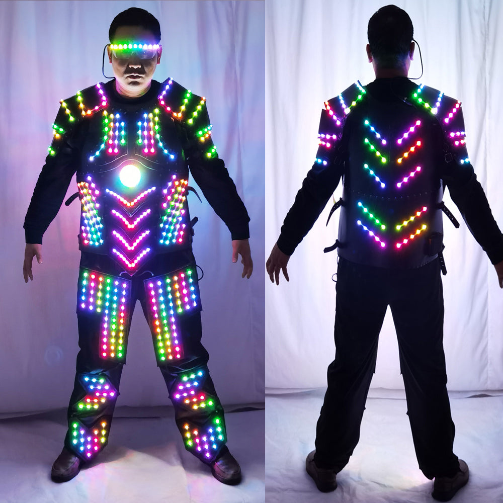 Luminous LED Armor Suit - Light Up Glowing Jacket for Professional Performances