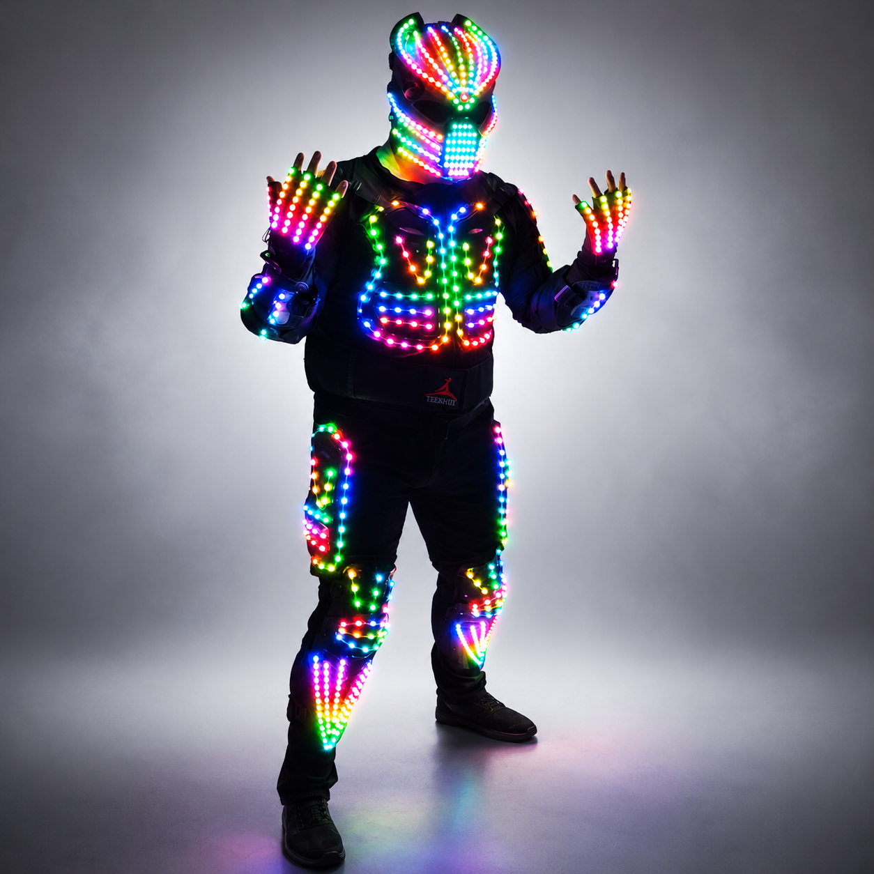 Glowing LED Armor Jacket – Digital Luminous Performance Costume for Events