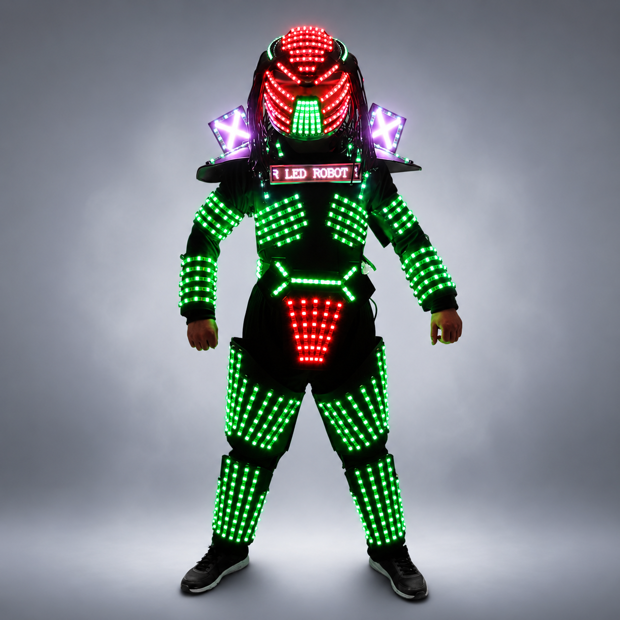 LED Robot Glowing Costume | Stage Dance Performance Outfit for Nightclub Events
