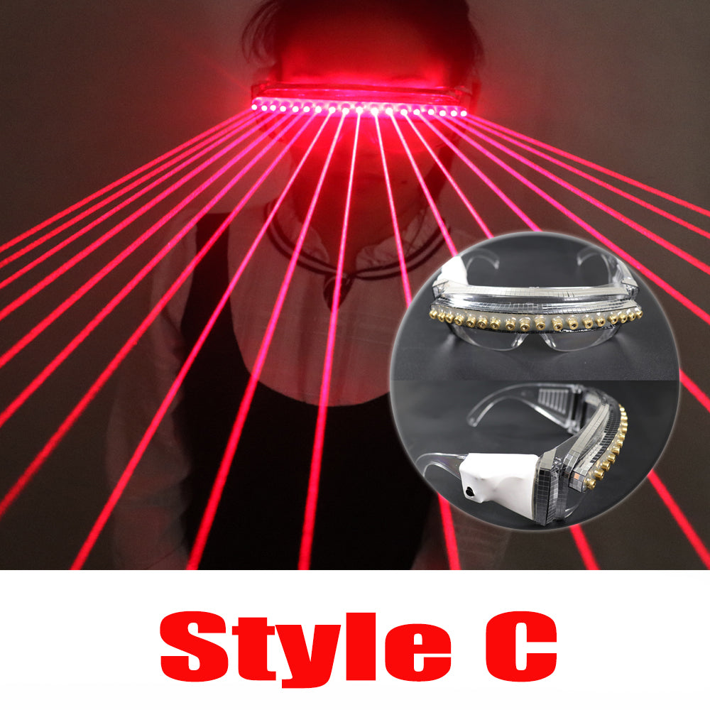 650nm Red Laser Glasses Party LED Sunglasses 18pcs Laser Influx of People Stage Flashing Glass Gogo Show Supplies - Temlaser.net