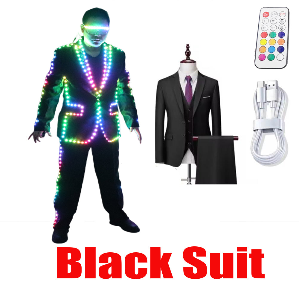Digitale Vollfarb-LED-Anzug Fernbedienung LED Jacke für Bar Hosting, Hochzeit Herren Kleid Kostüm Tron Anzug
