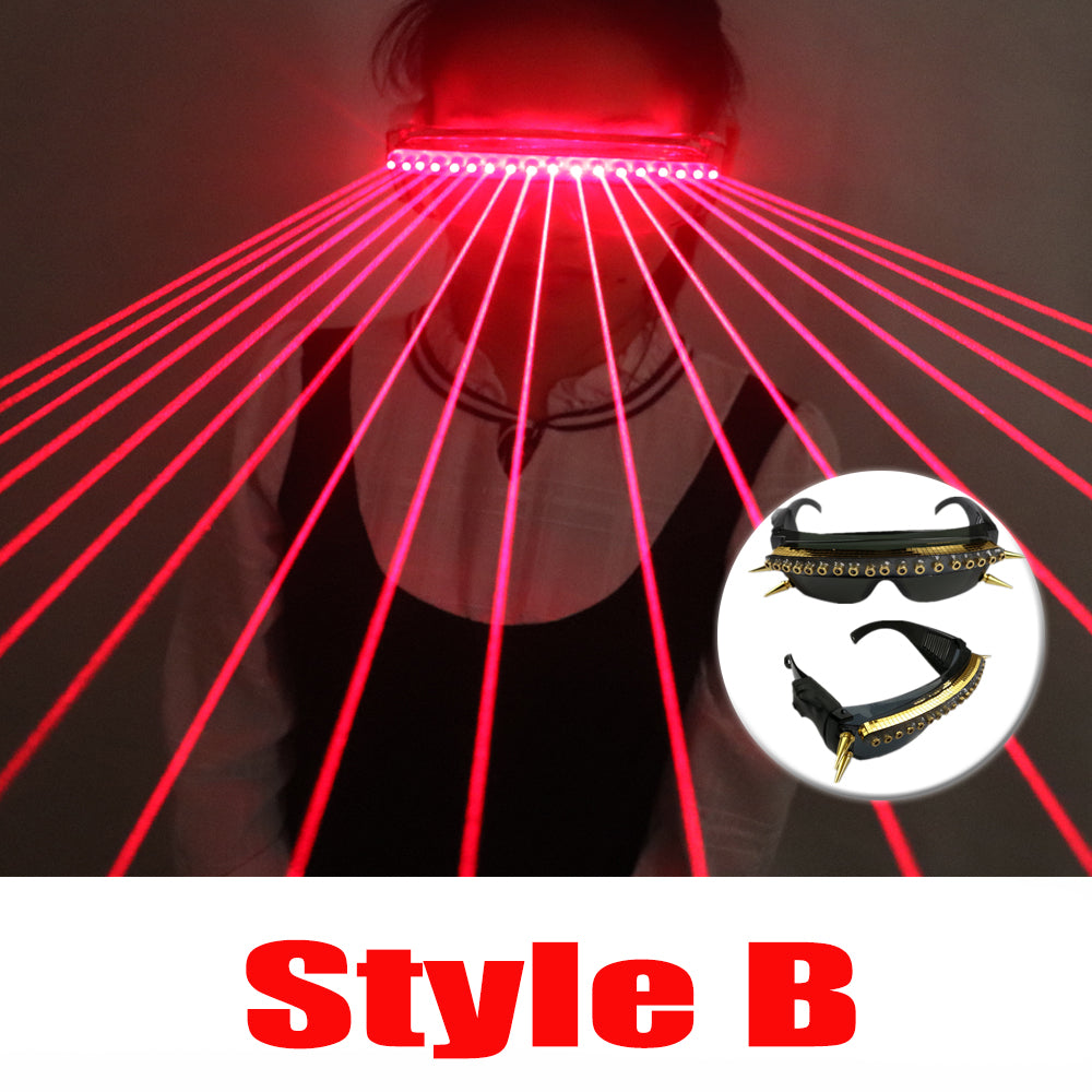 650nm Red Laser Glasses Party LED Sunglasses 18pcs Laser Influx of People Stage Flashing Glass Gogo Show Supplies - Temlaser.net