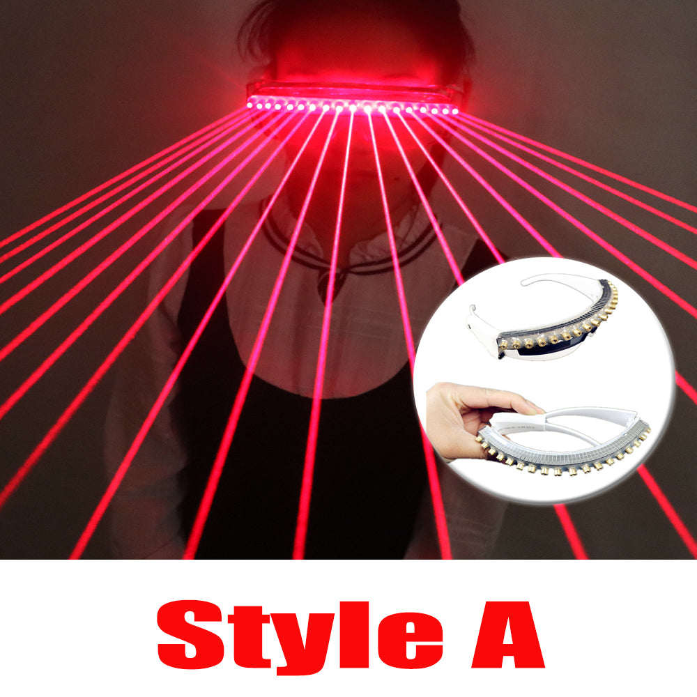 650nm Red Laser Glasses Party LED Sunglasses 18pcs Laser Influx of People Stage Flashing Glass Gogo Show Supplies - Temlaser.net