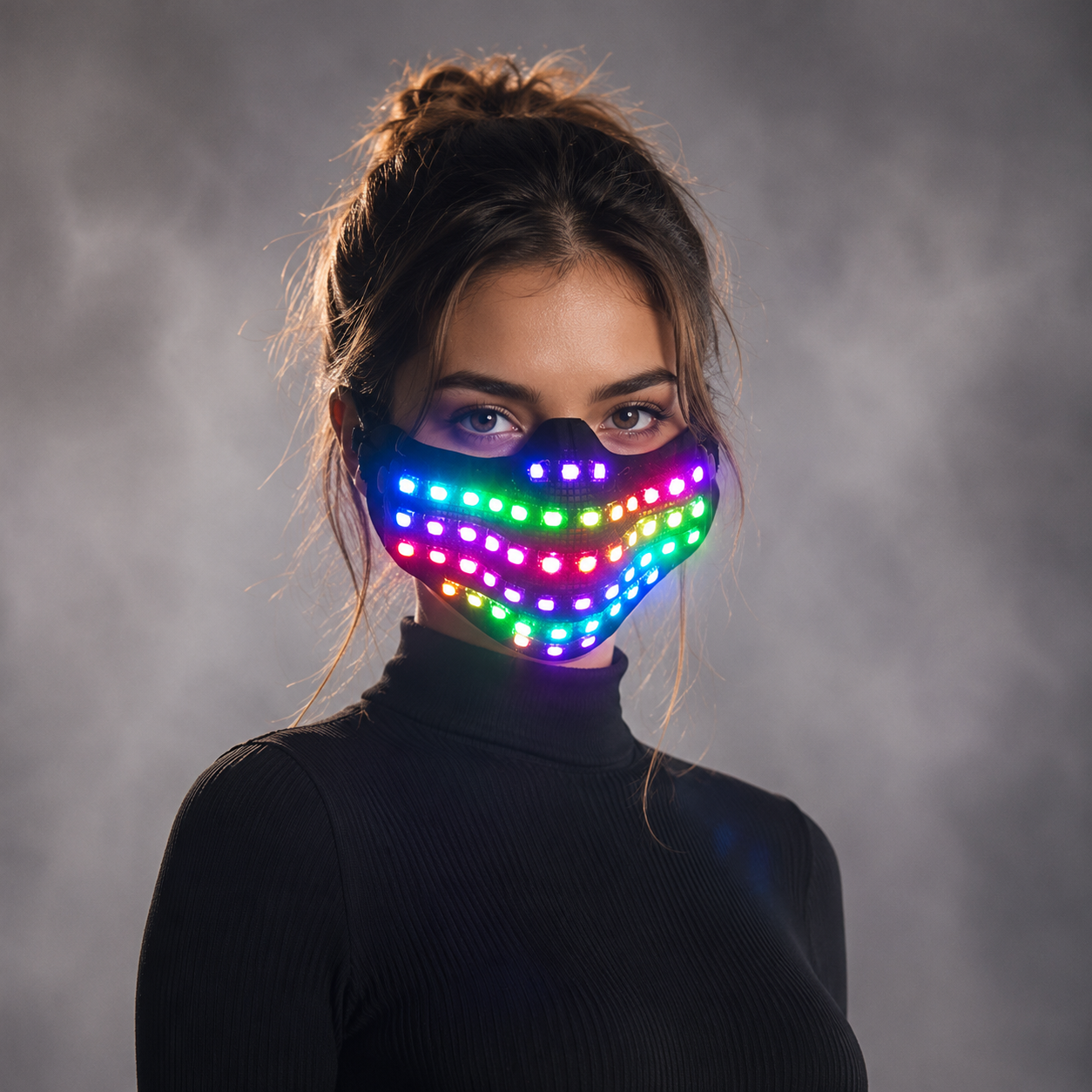 LED RGB Mutilcolor Light Mask Hero Face Guard DJ Mask Party Halloween Birthday LED Colorful Masks for Show