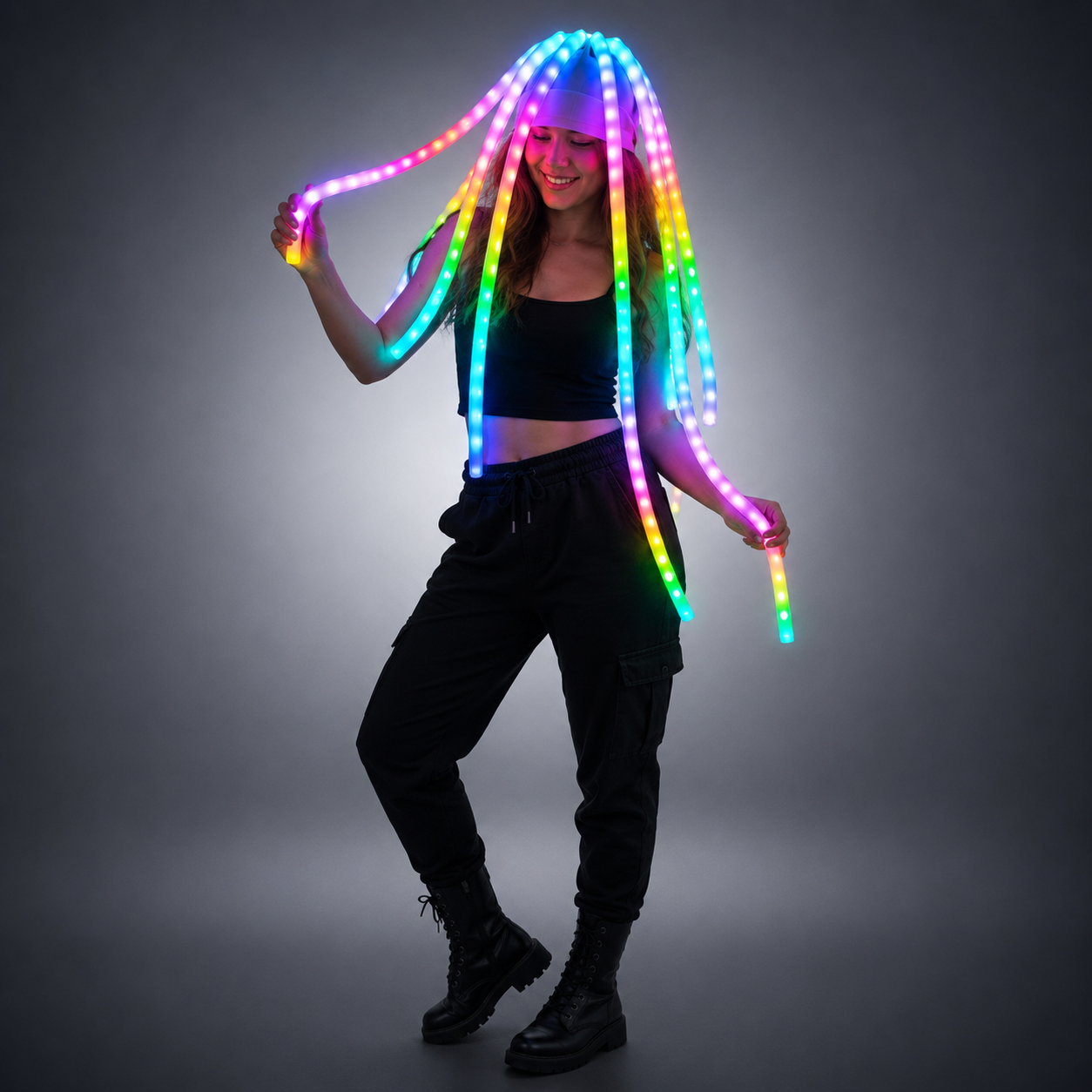 LED Jellyfish Hat Luminous Headdress for Parties, Dance Teams, Gogo Shows, and Bar Performances