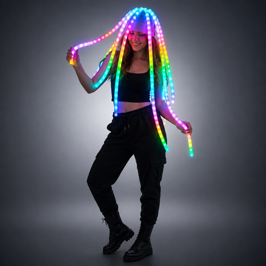 LED Jellyfish Hat Luminous Headdress for Parties, Dance Teams, Gogo Shows, and Bar Performances