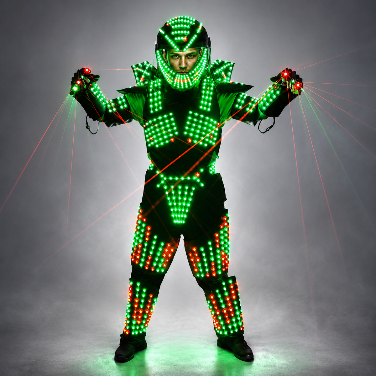 Full Color LED Iron Soldier Robot Suit | Laser Predator Cosplay Costume for Stage Dancer Nightclub Shows