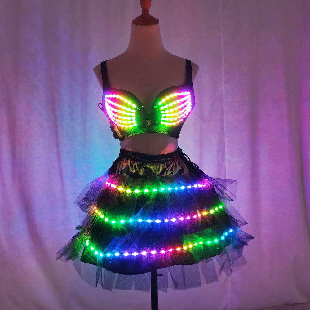 باليه Lulian Gree Strap Leale Ballet LED Skhau Tuttu Tuter Lube Swe Luman LDED Lump Cothoe لأعلى الملابس المضيئة