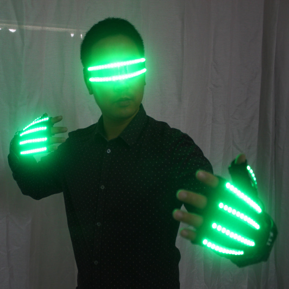 LED Glow Gloves Rave Light Flashing Finger Lighting Glow Mittens Magic Black Luminous Gloves Party Supplies Halloween - Temlaser.net