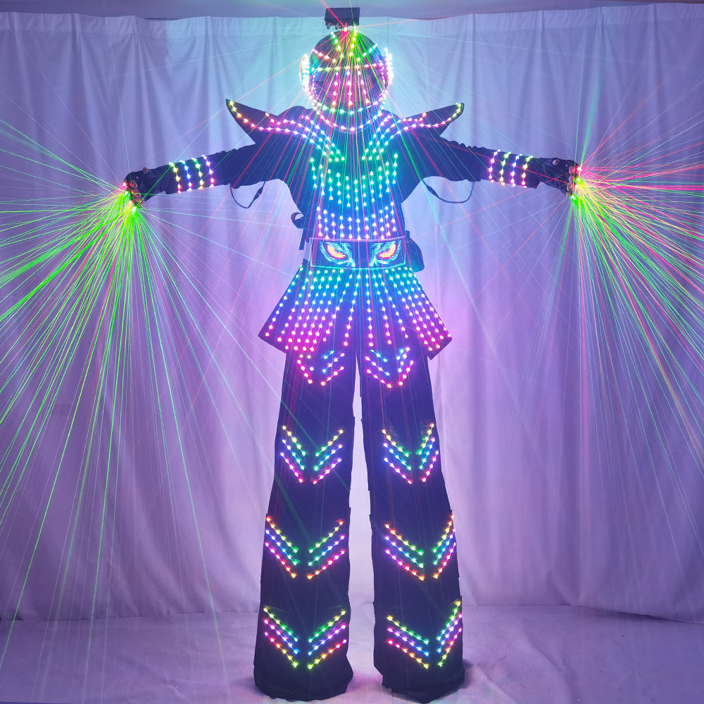 LED Robot Stilt Costume | Luminous Cosplay Outfit for Unforgettable Performances - Temlaser.net