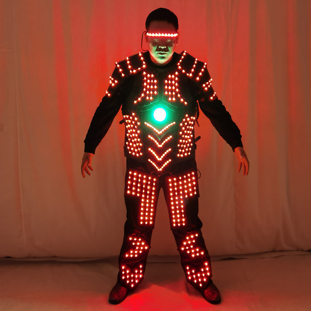 Luminous LED Armor Suit - Light Up Glowing Jacket for Professional Performances