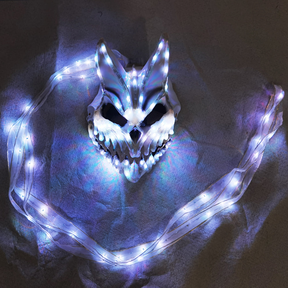 LED Rabbit Bear Mask with Remote Color Change Halloween Horror Bunny Mask