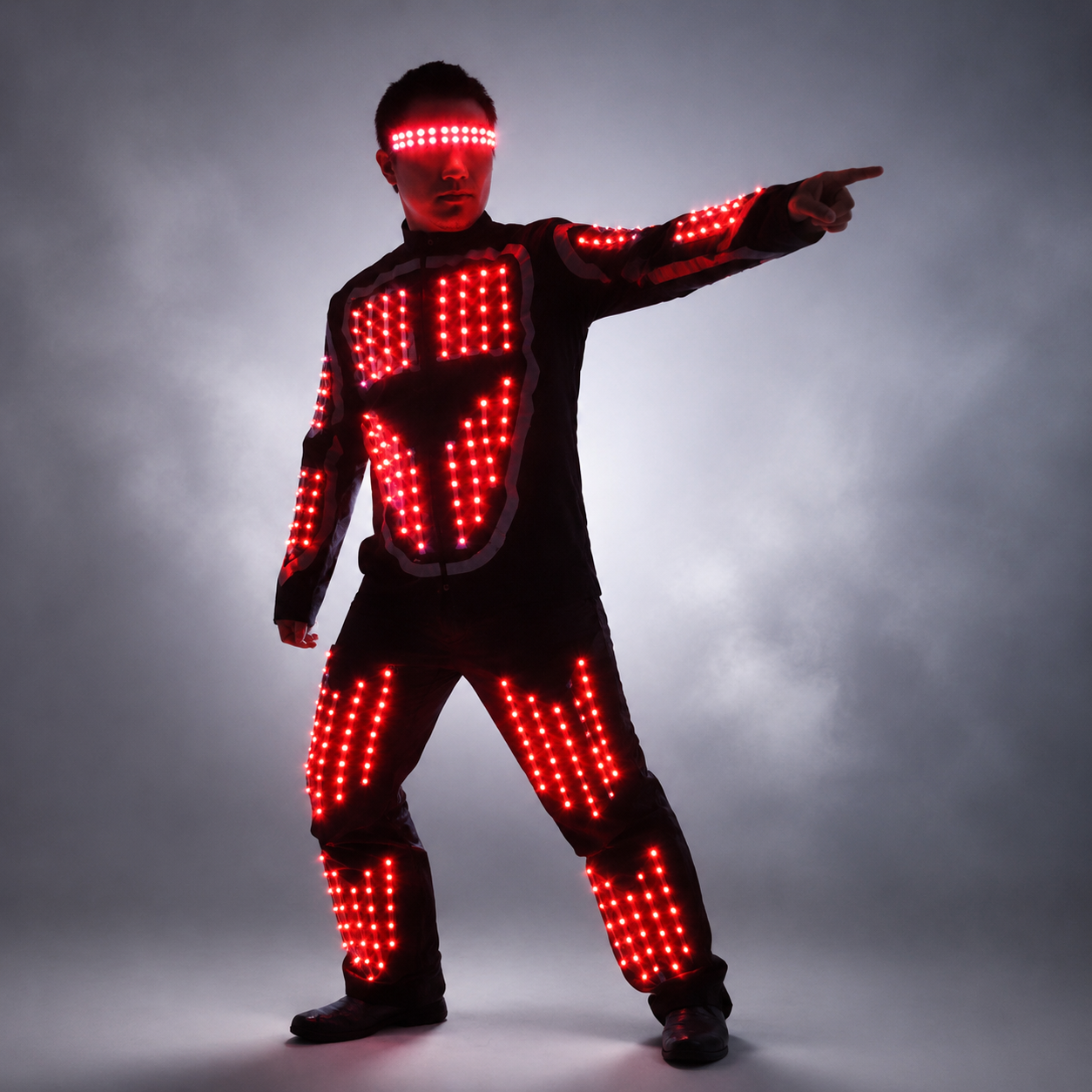 Full Color Flashing LED Robot Costume | Luminous Dance Wear for Bar & Party