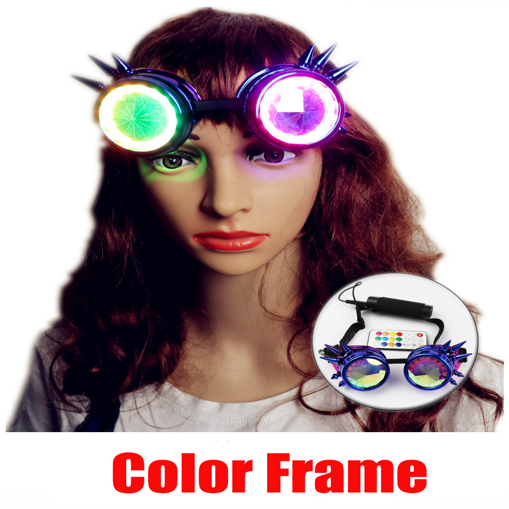 Pixel Pro LED Goggles Kaleidoscope Lenses Over 350 Modes Intense Lights - Temlaser.net