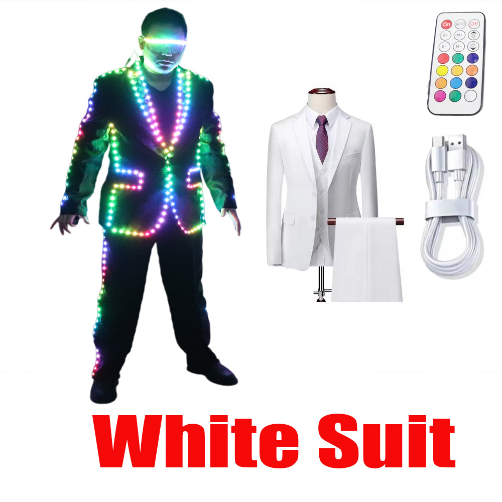 Digitale Vollfarb-LED-Anzug Fernbedienung LED Jacke für Bar Hosting, Hochzeit Herren Kleid Kostüm Tron Anzug