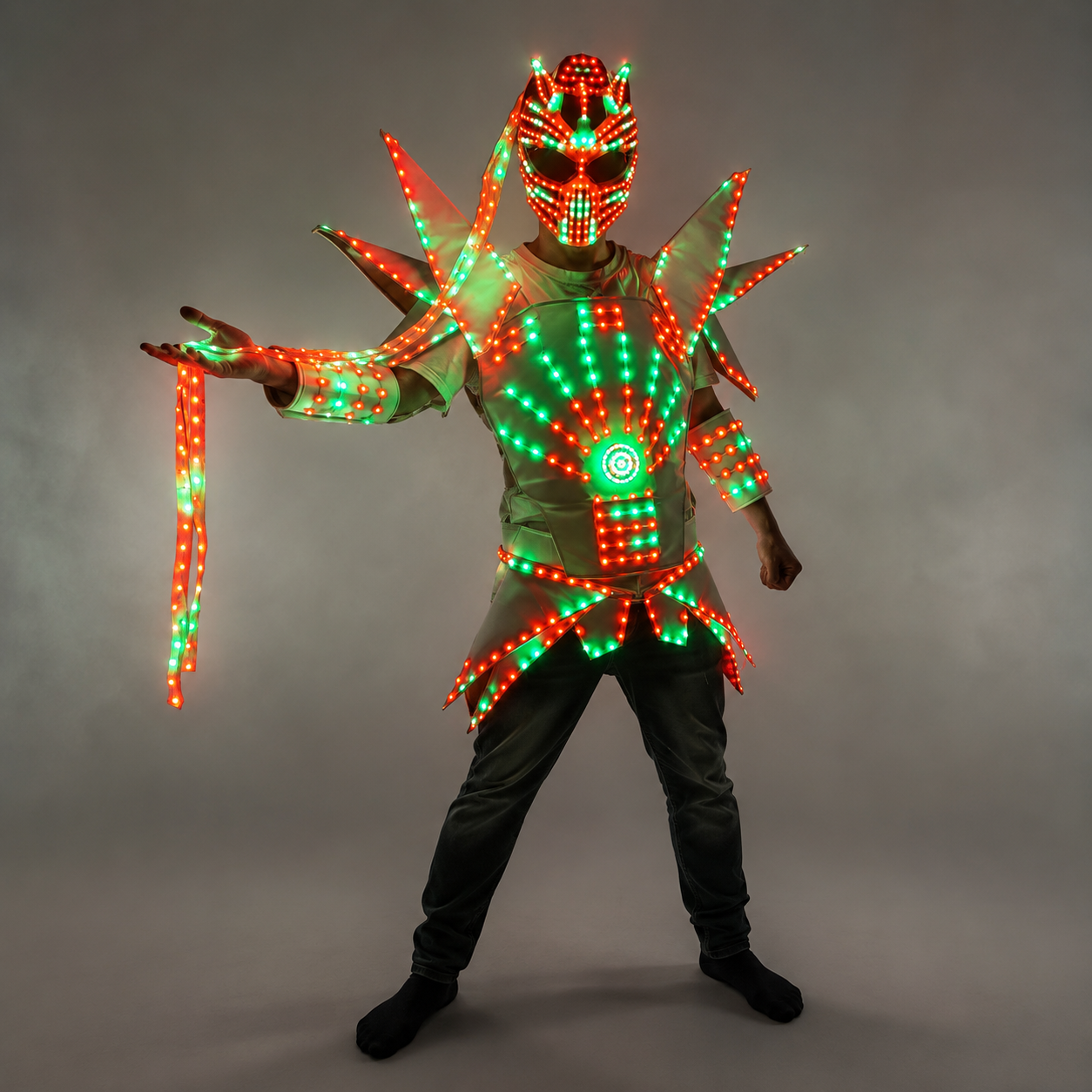 زي نسائي LED فستان رقص نسائي مضيء جاكيت نسائي لأداء الكريسماس والحفلات ونوادي الليل والترفيه