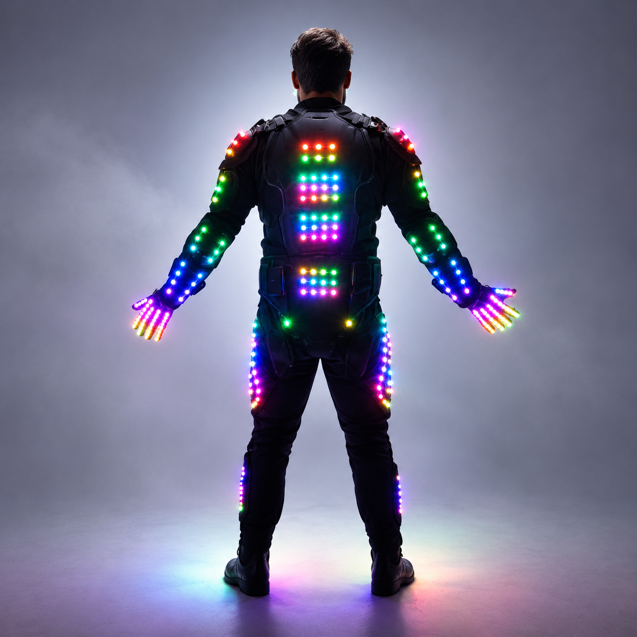 Glowing LED Armor Jacket – Digital Luminous Performance Costume for Events