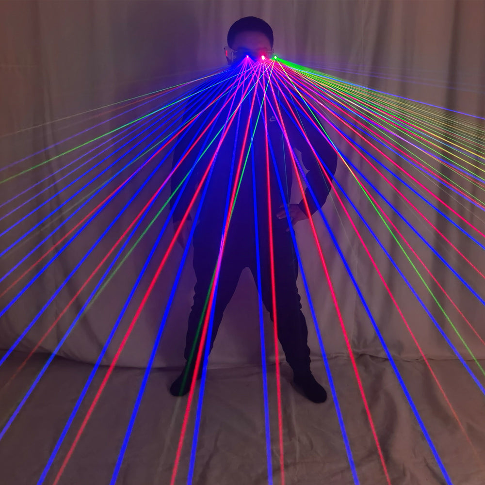 RGB Multi-Beam Stage Laser Glasses Red Green Blue LED Light For DJ Club Party Dance Show - Temlaser.net