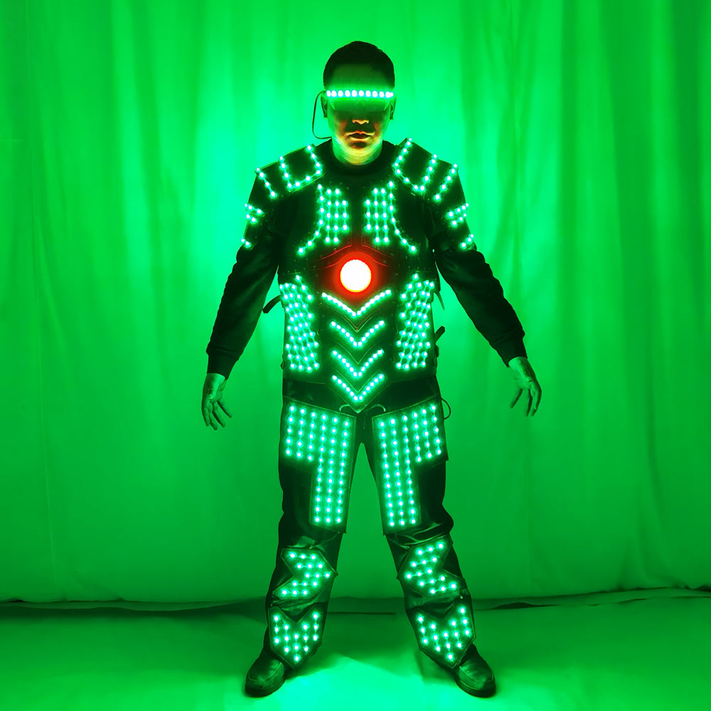 Luminous LED Armor Suit - Light Up Glowing Jacket for Professional Performances