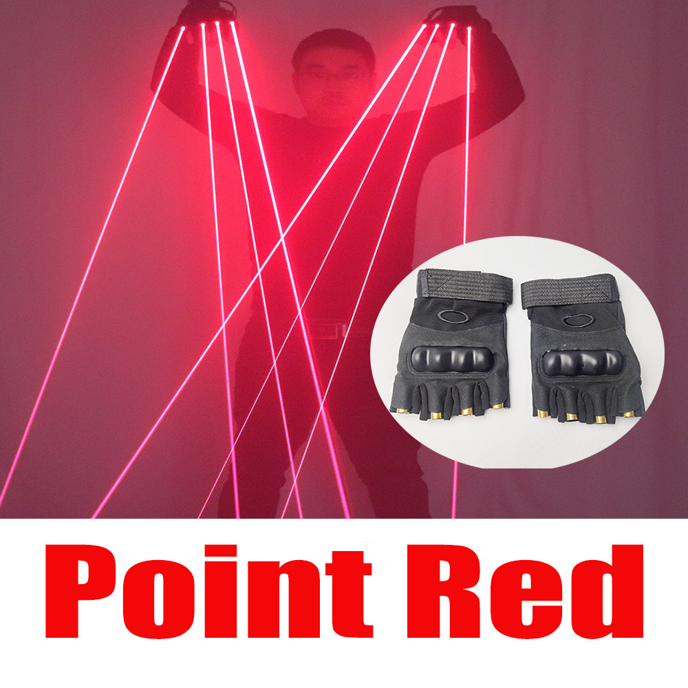 Single Point Green Red Blue RGB Laser Gloves LED Finger Light LED Robot Suit Performance Rechargeable Gloves