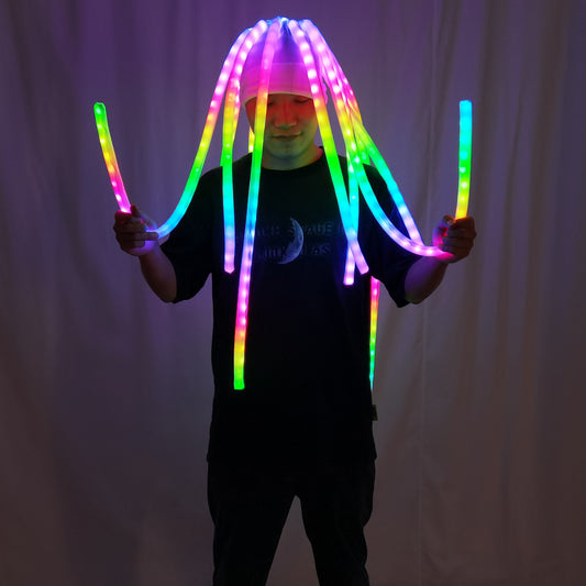 LED Jellyfish Hat Luminous Headdress for Parties, Dance Teams, Gogo Shows, and Bar Performances - Temlaser.net