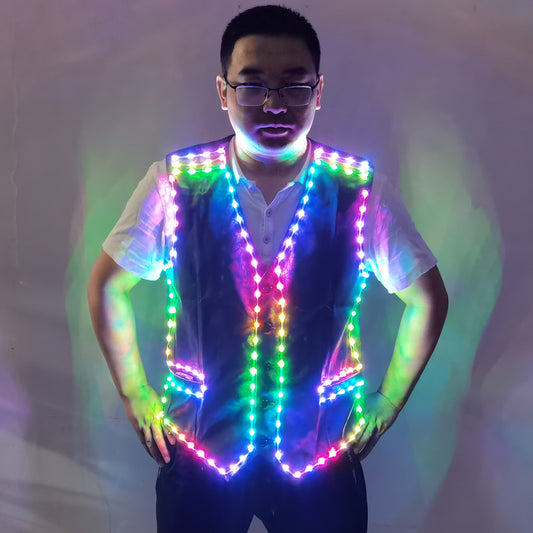 Colorful LED Luminous Vest | Light Up Ballroom & Stage Costume - Temlaser.net