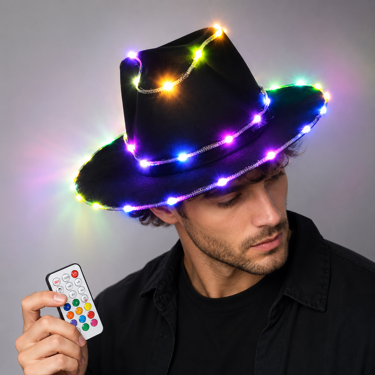 Full color Cool LED Hat Party Luminous Cap Neon LED Light Costume Party Fluorescent DJ BAR Dance Performances Carnival Party
