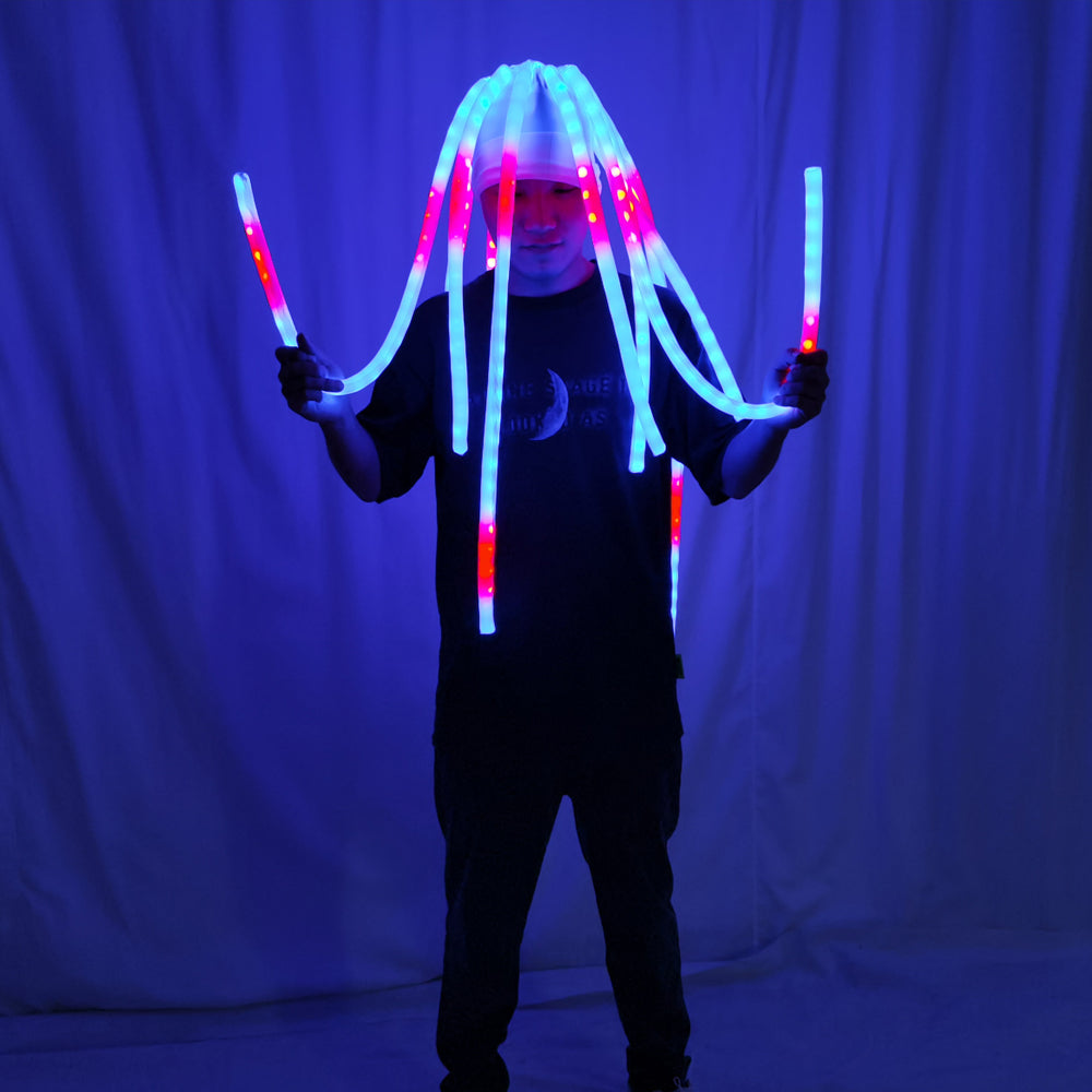 LED Jellyfish Hat Luminous Headdress for Parties, Dance Teams, Gogo Shows, and Bar Performances - Temlaser.net