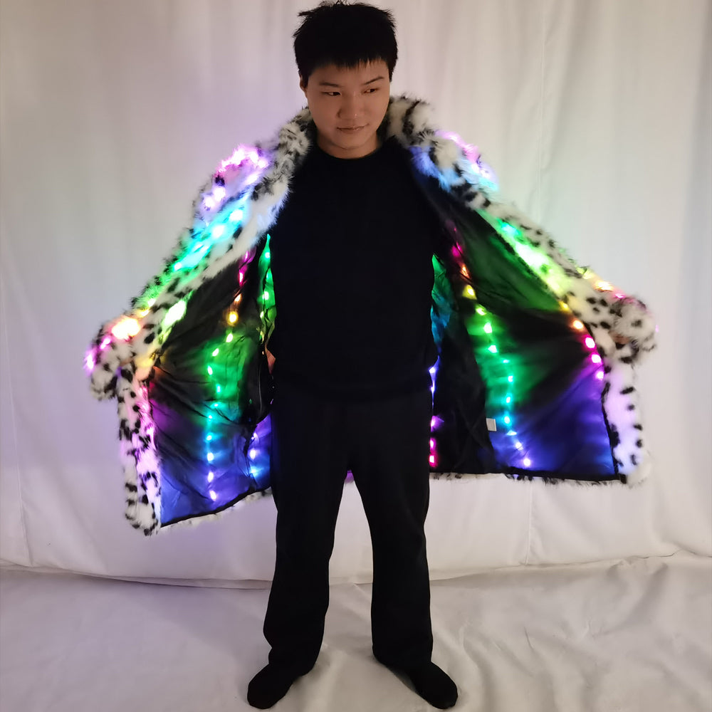 Men's Long Faux Fur Overcoat - Thick Warm Jacket for Daily, Cosplay & Stage Show