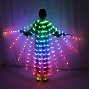 Belly Dance LED Isis Wings Colorful Belly Dancing Accessorio Popolare Performance Props Wings Con Stick