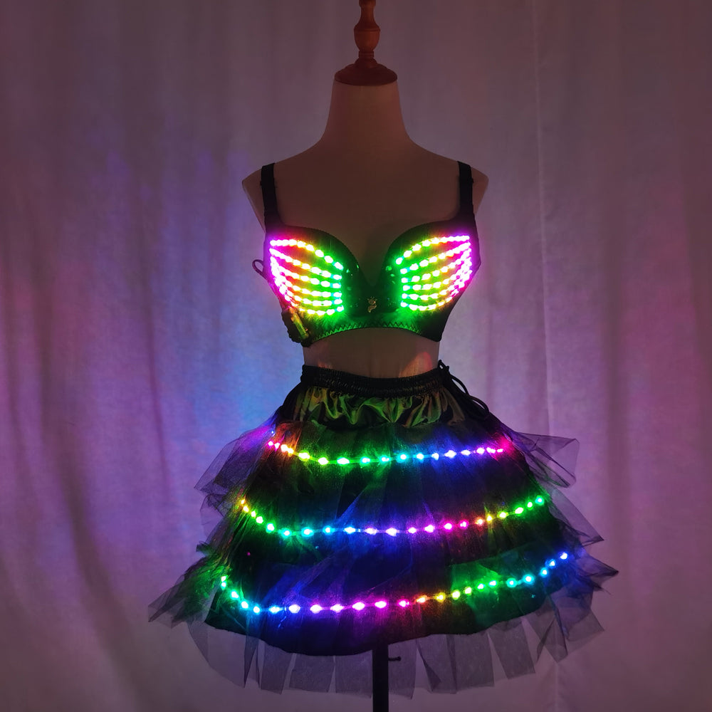 باليه Lulian Gree Strap Leale Ballet LED Skhau Tuttu Tuter Lube Swe Luman LDED Lump Cothoe لأعلى الملابس المضيئة