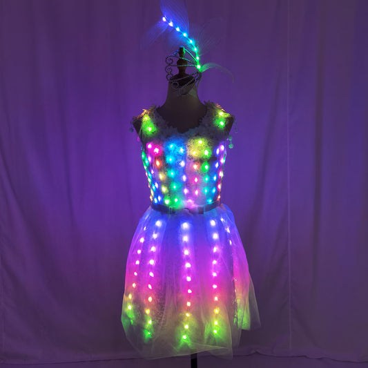 Women Luminous LED Dress - Glowing Tutu for Singer, Dance & Wedding - Temlaser.net