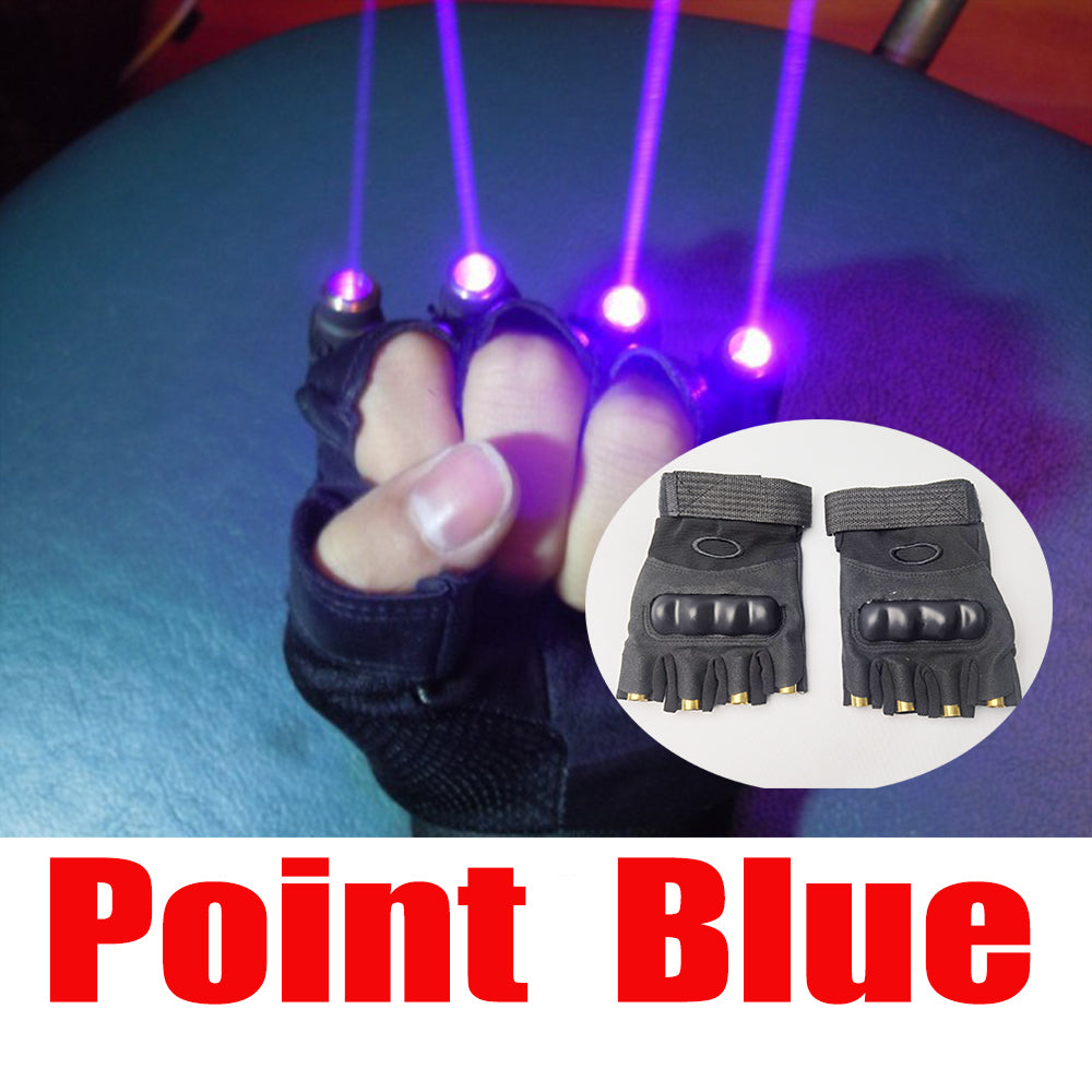 Single Point Green Red Blue RGB Laser Gloves LED Finger Light LED Robot Suit Performance Rechargeable Gloves