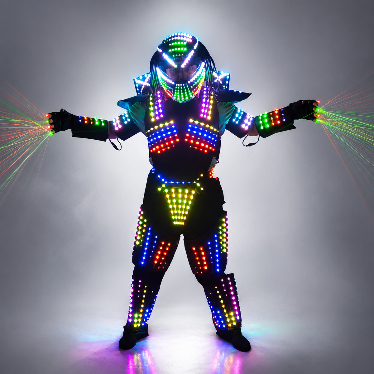 Full Color LED Iron Soldier Robot Suit | Laser Predator Cosplay Costume for Stage Dancer Nightclub Shows