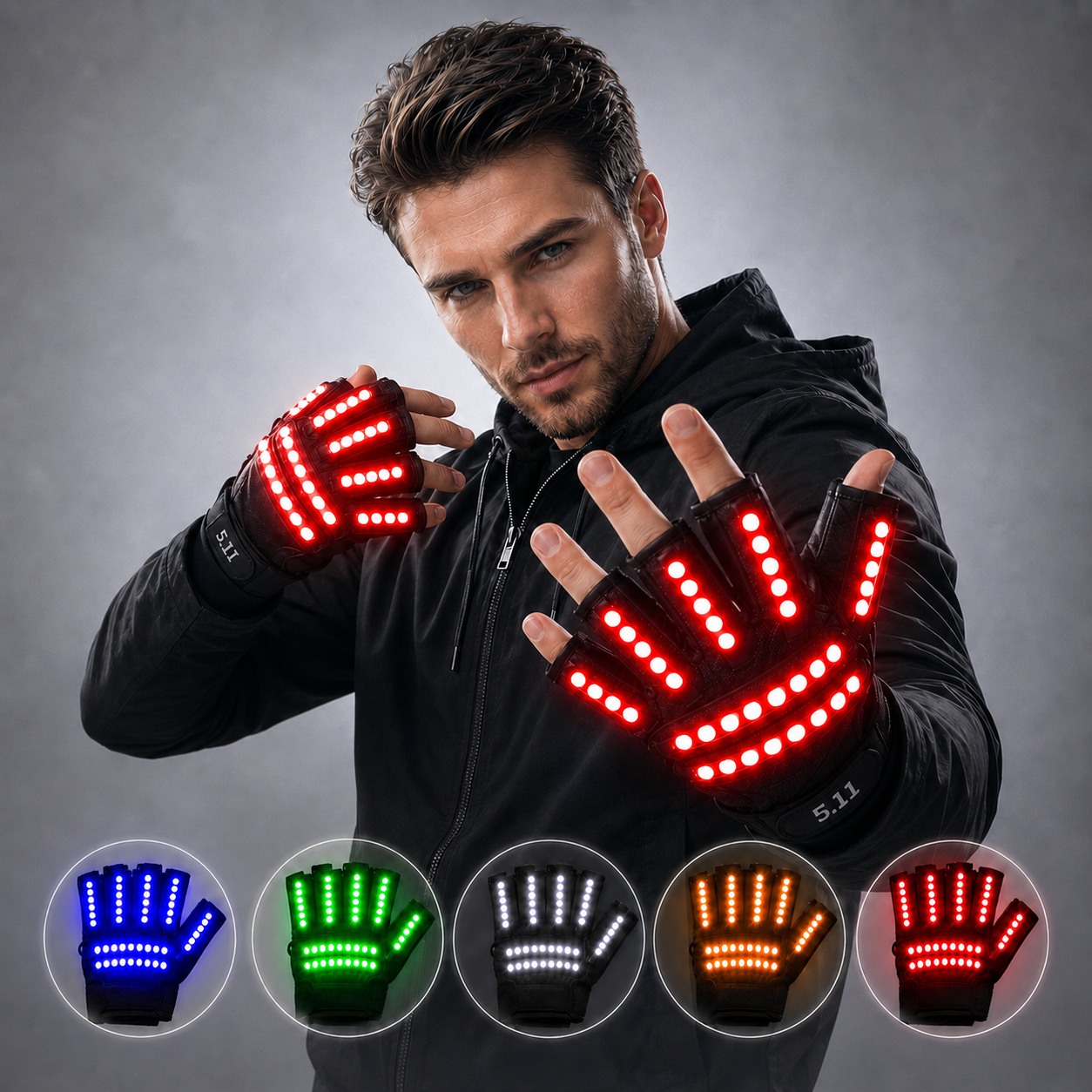 LED Glow Gloves Rave Light Flashing Finger Lighting Glow Mittens Magic Black Luminous Gloves Party Supplies Halloween – temlaser.net