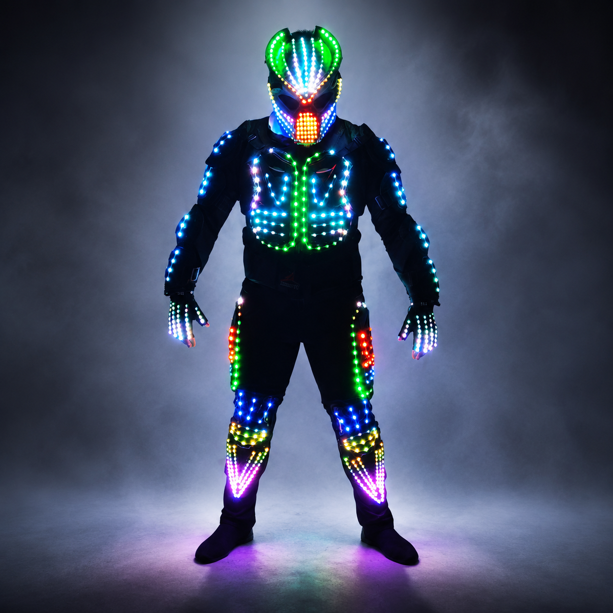 Glowing LED Armor Jacket – Digital Luminous Performance Costume for Events