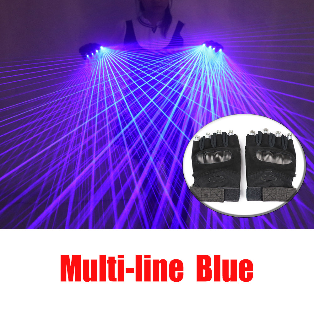 Violet Blue Laser Gloves with 4pcs 405nm Laser Stage Gloves for DJ Club Party Show