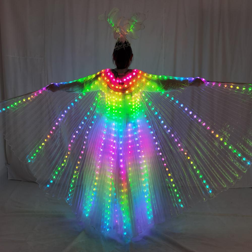 LED Wedding Dress Luminous Suits Light Clothing Glowing Wedding Skirt LED Wings for Women Ballroom Dance Dress