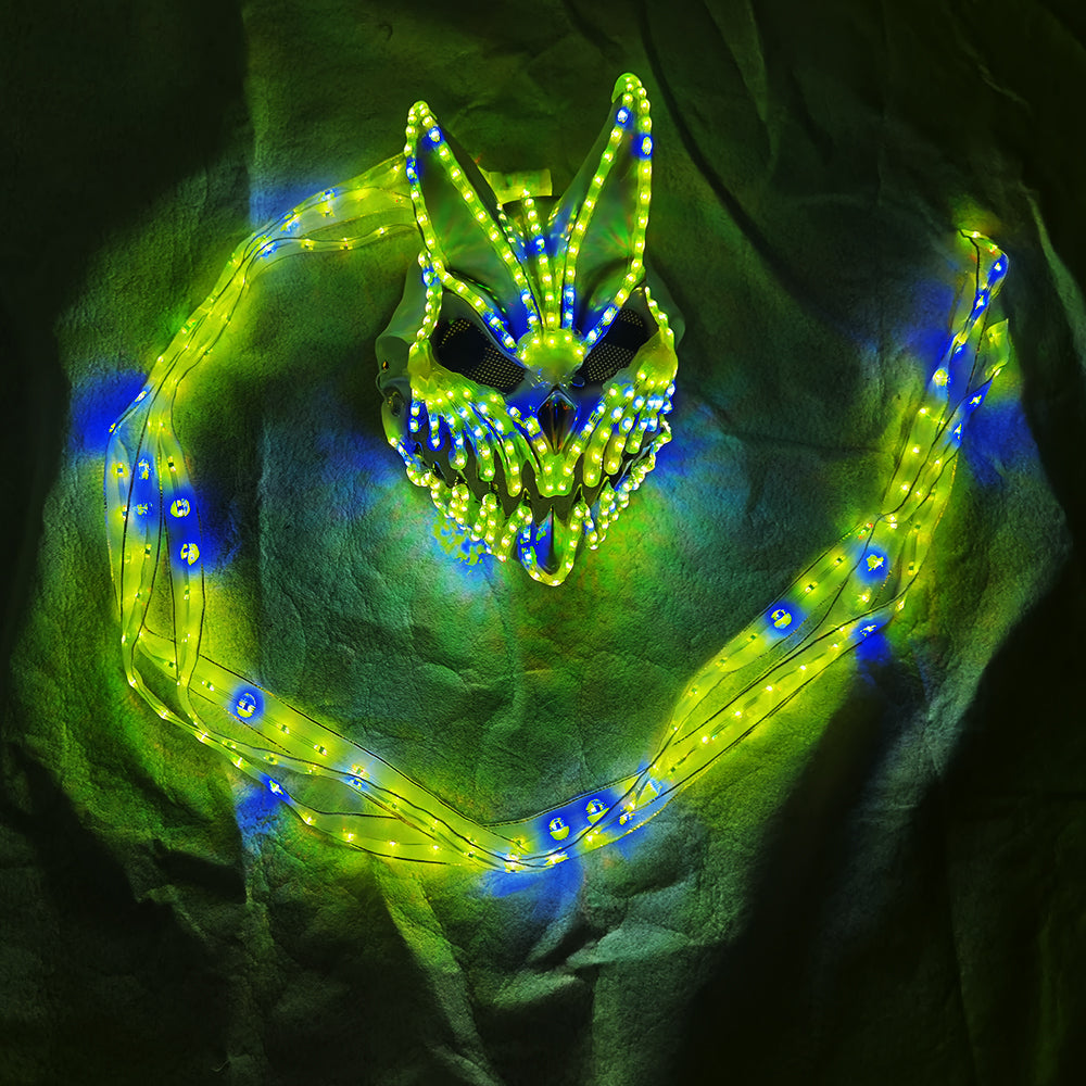LED Rabbit Bear Mask with Remote Color Change Halloween Horror Bunny Mask - Temlaser.net