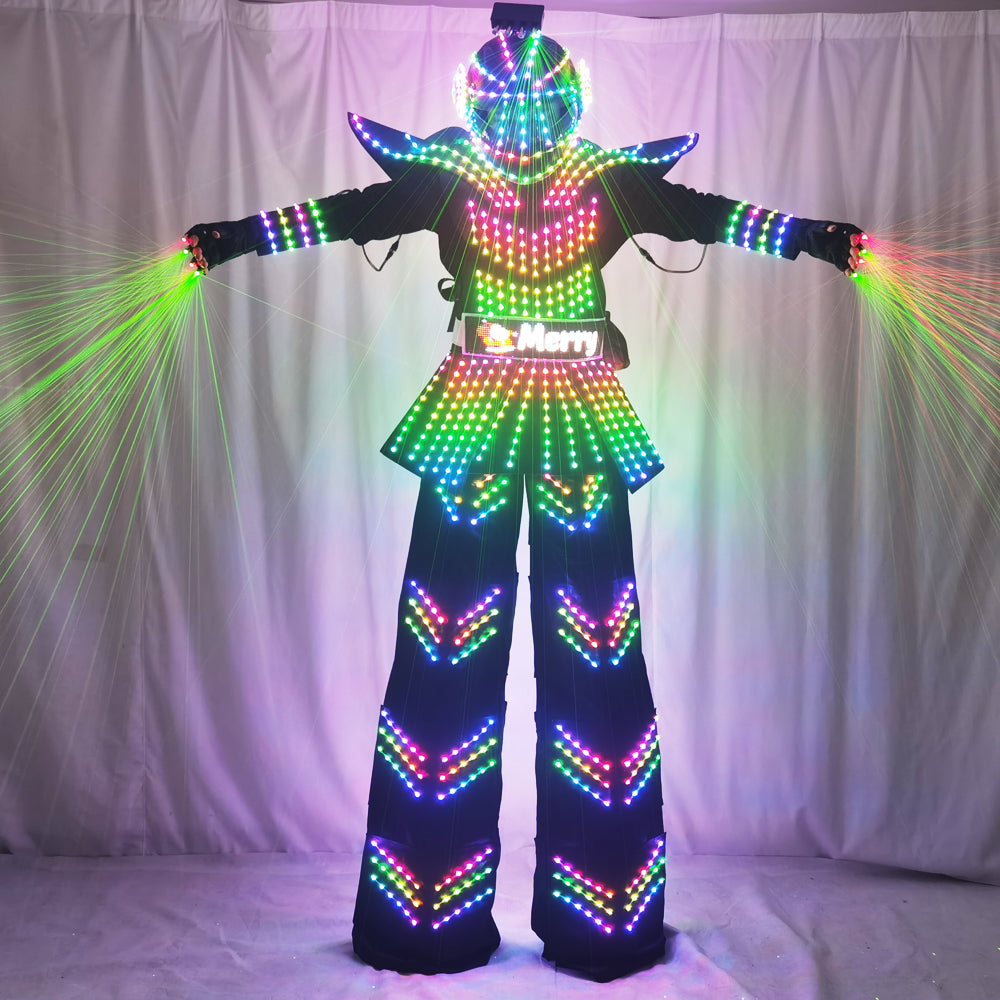 LED Robot Stilt Costume | Luminous Cosplay Outfit for Unforgettable Performances - Temlaser.net