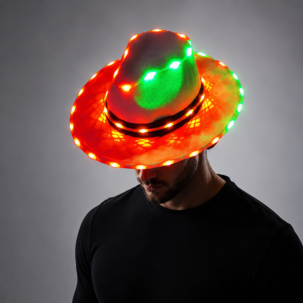 Full color Cool LED Hat Party Luminous Cap Neon LED Light Costume Party Fluorescent DJ BAR Dance Performances Carnival Party