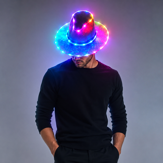 Full color Cool LED Hat Party Luminous Cap Neon LED Light Costume Party Fluorescent DJ BAR Dance Performances Carnival Party