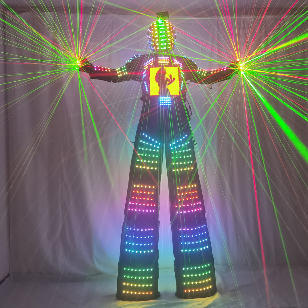 Led Predator Robot Costume Clothing Traje De Robot Suit Stilts Walker Helmet Laser Gloves Event Kryoman Jacket