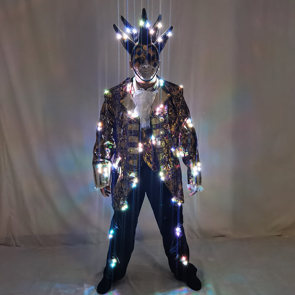 Full‑Color Digital Pixel LED Court Suit, Light‑Emitting Running Horse Tuxedo Lighting Effects for Stage Performance - Temlaser.net