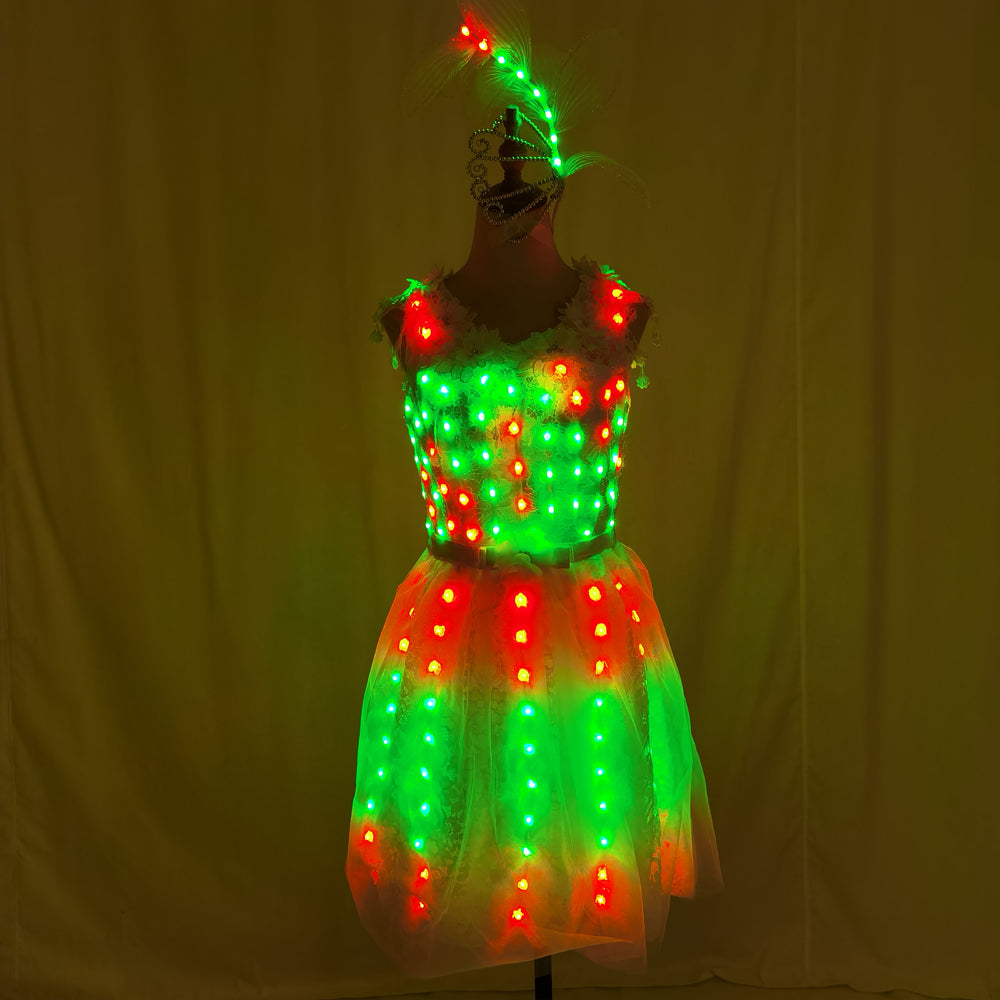 Ropa luminosa iluminada, traje con LED, tutú de Ballet, vestidos Led, ropa de escenario para bailarina o cantante, ropa para bailar, faldas, fiesta de boda 