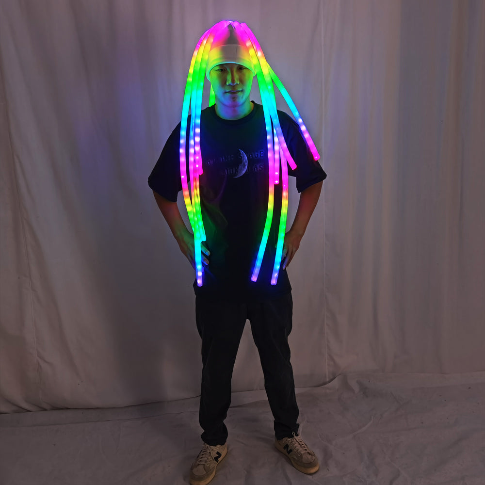 LED Jellyfish Hat Luminous Headdress for Parties, Dance Teams, Gogo Shows, and Bar Performances - Temlaser.net