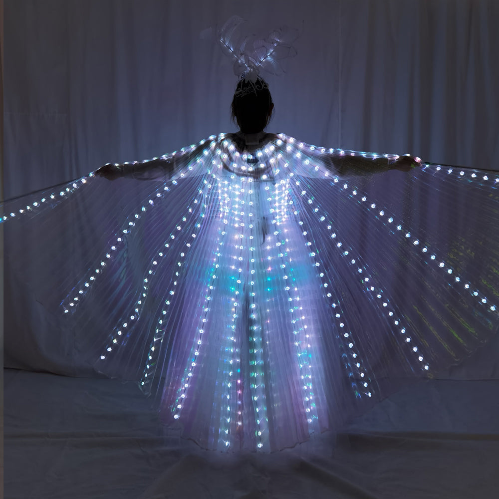 LED Wedding Dress Luminous Suits Light Clothing Glowing Wedding Skirt LED Wings for Women Ballroom Dance Dress