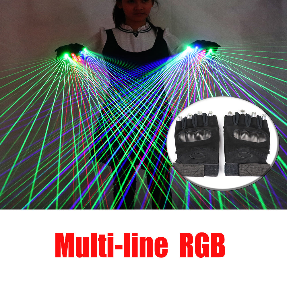 Color Red Green Blue Multi Line Laser Gloves LED Colorful Luminous Gloves for Party Stage Performance Clothing - Temlaser.net