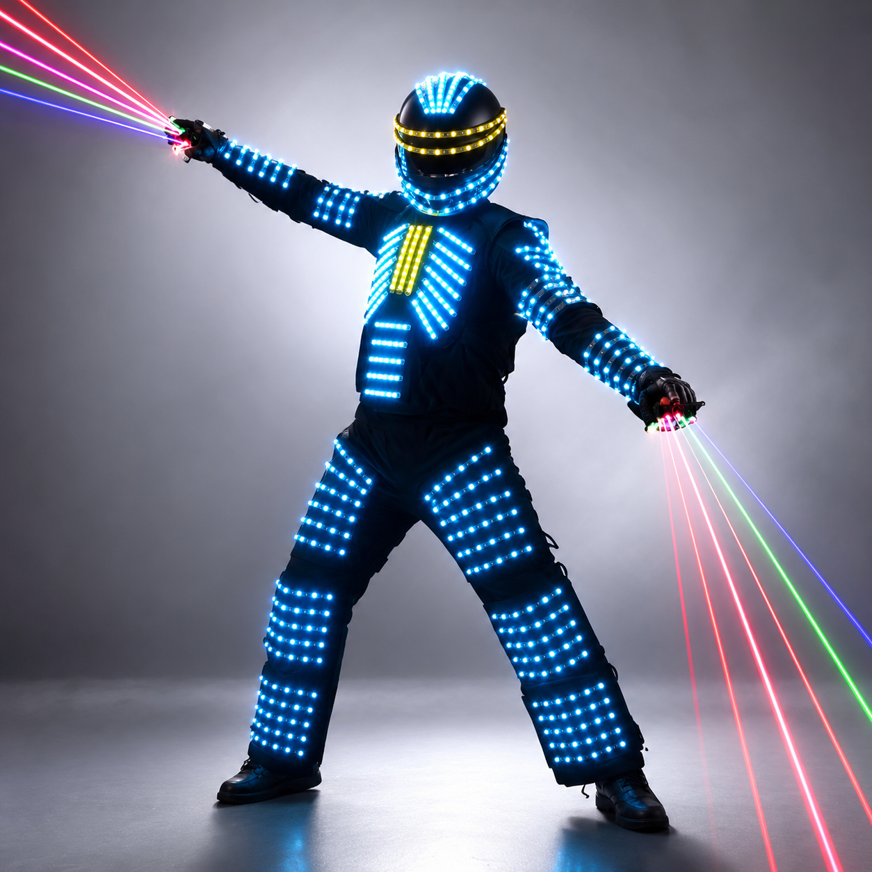 Traje de robot LED Ropa de robot DJ Traje Party Show Trajes luminosos para bailarín Fiesta Performance Electronic Music Festival DJ Show